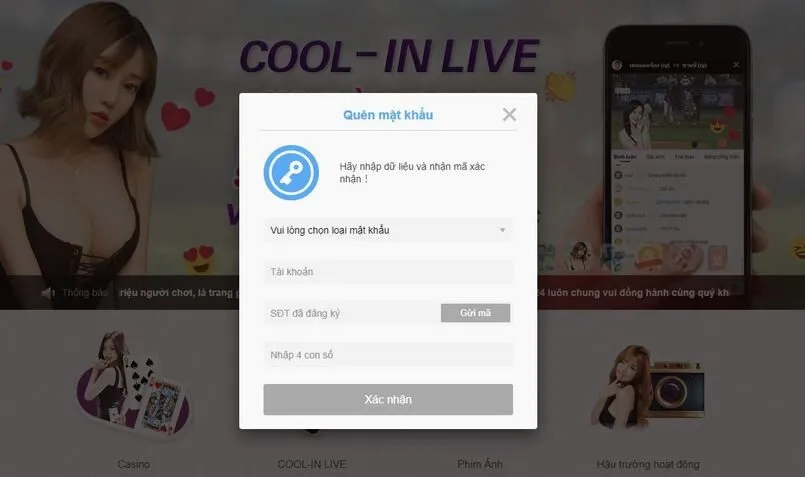 Lấy lại mật khẩu tài khoản nhà cái Kubet